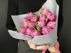 15 Розовых Пионовидных Тюльпанов