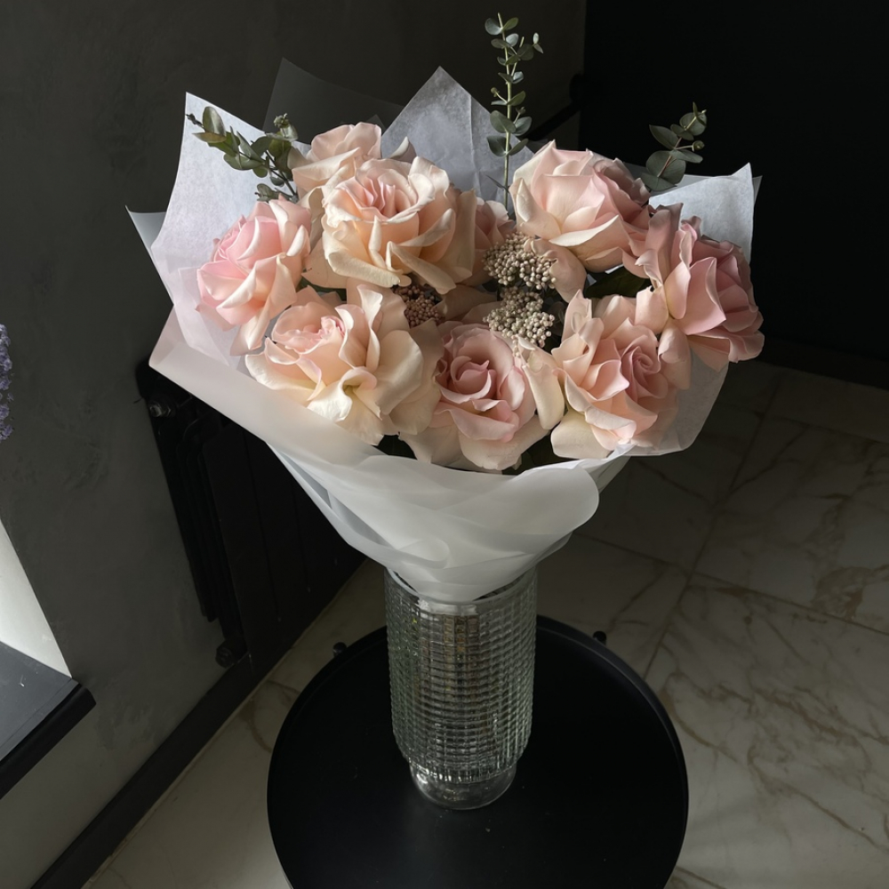 Букет из розовых французских роз (Изображение 5)