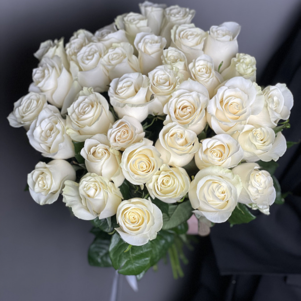 35 белоснежных роз Proud (Изображение 1)