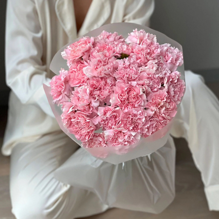 Букет 25 розовых диантусов 