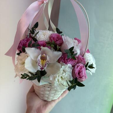 Композиция в корзине «Pink love»