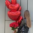 КОМБО 25 красных роз и сет из 7 шаров "Сердце"