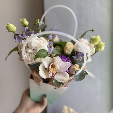 Летняя композиция в сумочке «Lavender»