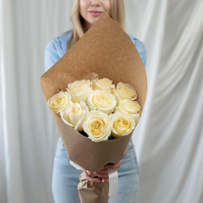 Пионовидная Роза «Candlelight» 9шт