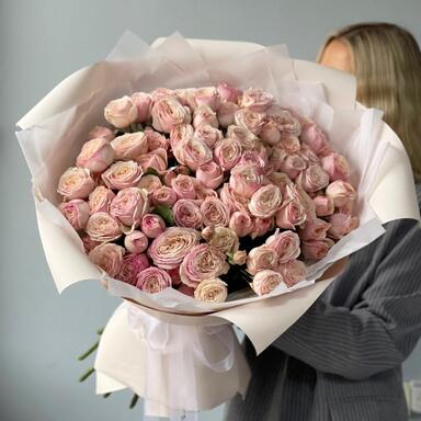 Пионовидные кустовые розы "Tendresse" 19шт