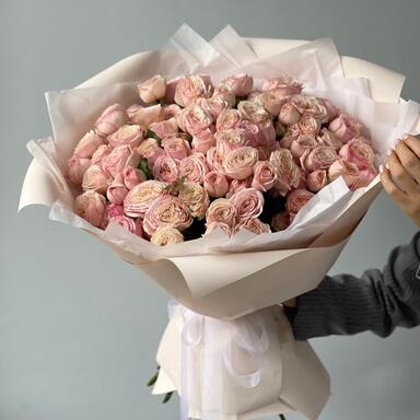 Пионовидные кустовые розы "Tendresse" 19шт