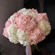 Белые и персиковые гортензии mix 11шт