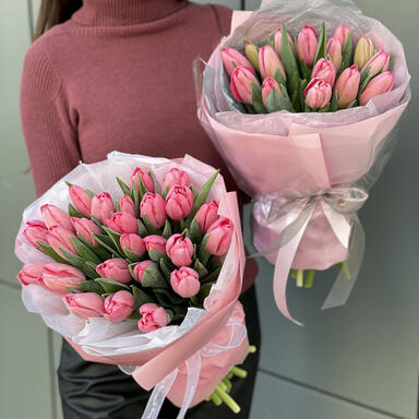 Тюльпаны розовые 25шт