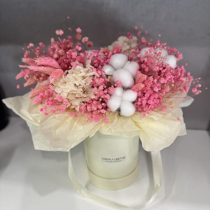 Композиция со стабилизированными цветами «Caramel»