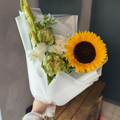 КОМБО Шар фольгированный + Букет с подсолнухом «Sunny»