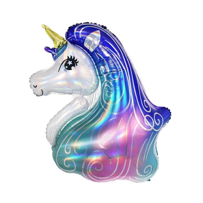 Шар ФИГУРА Единорог с разноцветной гривой 79х98см
