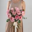 Пионовидные розы Pink O'hara с эвкалиптом 15шт
