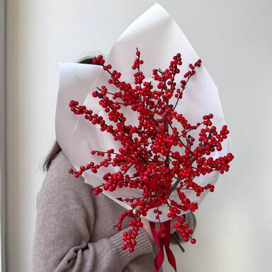 Монобукет красный илекс 5шт