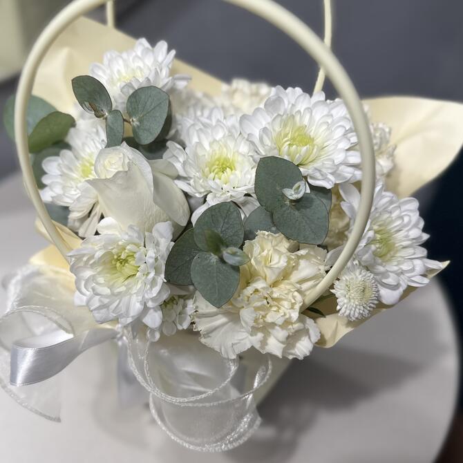 Композиция в сумочке «Сливочный пломбир»