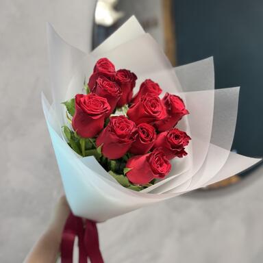 Красные розы 11 шт (40 см)