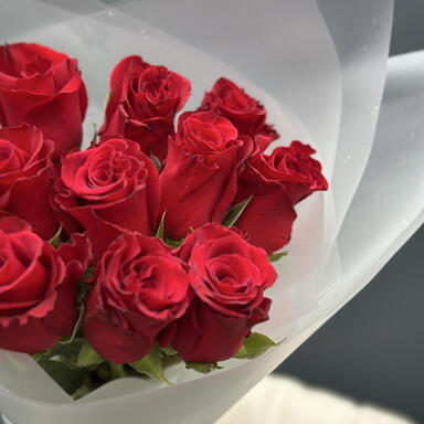 Красные розы 11 шт (40 см)
