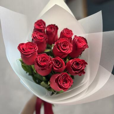 Красные розы 11 шт (40 см)