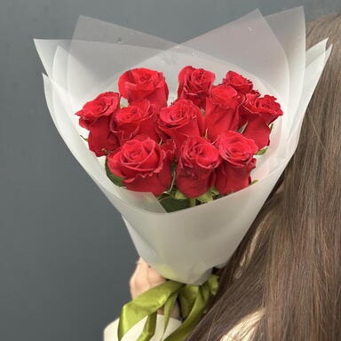 Красные розы 11 шт (40 см)
