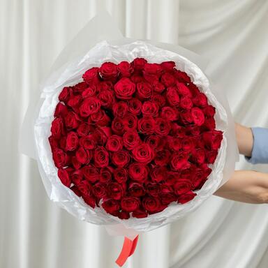 Красные розы 101 шт (40 см)