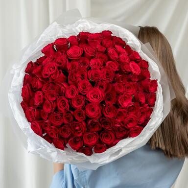Красные розы 101 шт (40 см)