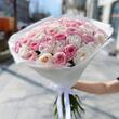 Букет из роз White и Pink Ohara 51 шт