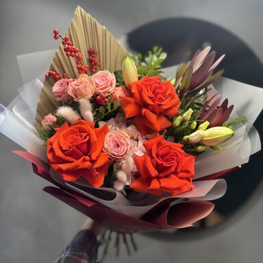 Авторский букет с французскими розами «Nina»