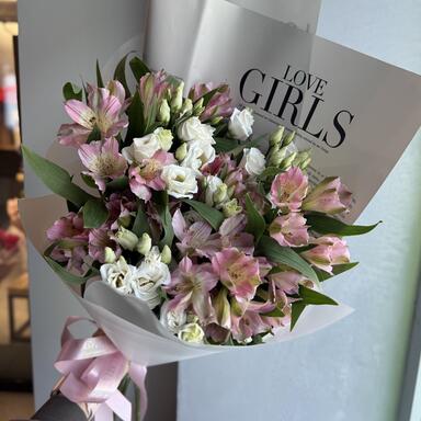 Дуо-букет Эустома и Альстромерии MIX