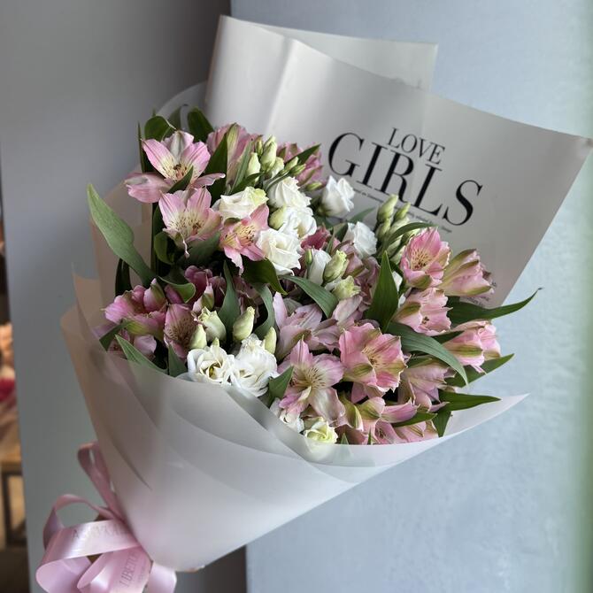 Дуо-букет Эустома и Альстромерии MIX