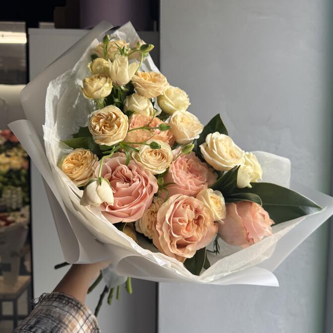 Авторский букет «Крем брюле»