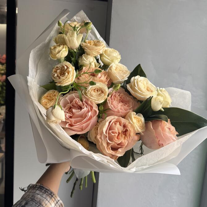 Авторский букет «Крем брюле»