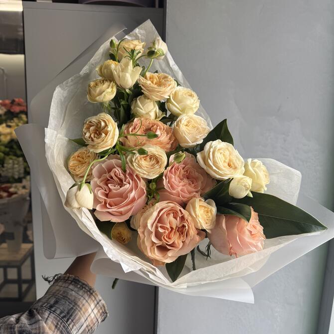 Авторский букет «Крем брюле»